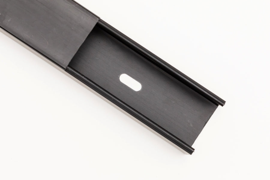 Mini Cable Trunking Black - 1m & 2m Length - PVC Srew Fix Wire Conduit Plastic Cover