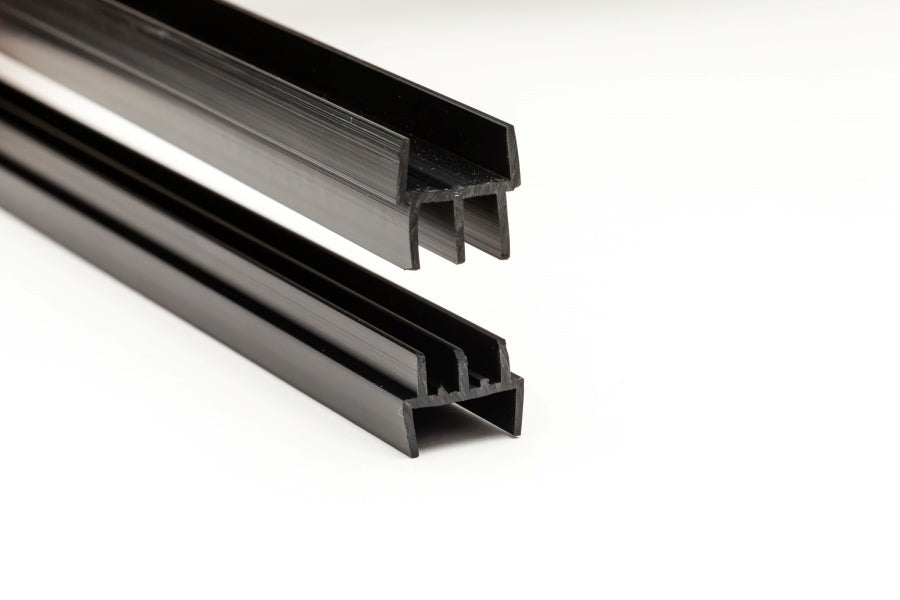 Clip-On Vivarium Glass Runners Track Double Channel 4 MM x 610 MM 910 MM & 2440 MM Length Top & Bottom for 15/18 MM Board