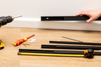 Mini Cable Trunking Black - 1m & 2m Length - PVC Srew Fix Wire Conduit Plastic Cover