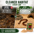 HabiStat Snake Bedding 10L Natural Shredded Wood Vivarium Substrate Dust Free