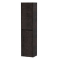 Nuie Havana Tall Wall Hung Unit 2-Door, Soft Close Handless Bathroom Storage Cabinet in Metallic Slate, 1433 x 350 x 255mm