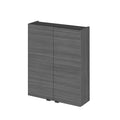 Hudson Reed Fusion Wall Hung with 2 Soft Close Door Cabinet, Bathroom Vanity Unit with Storage in Anthracite Woodgrain, 500mm