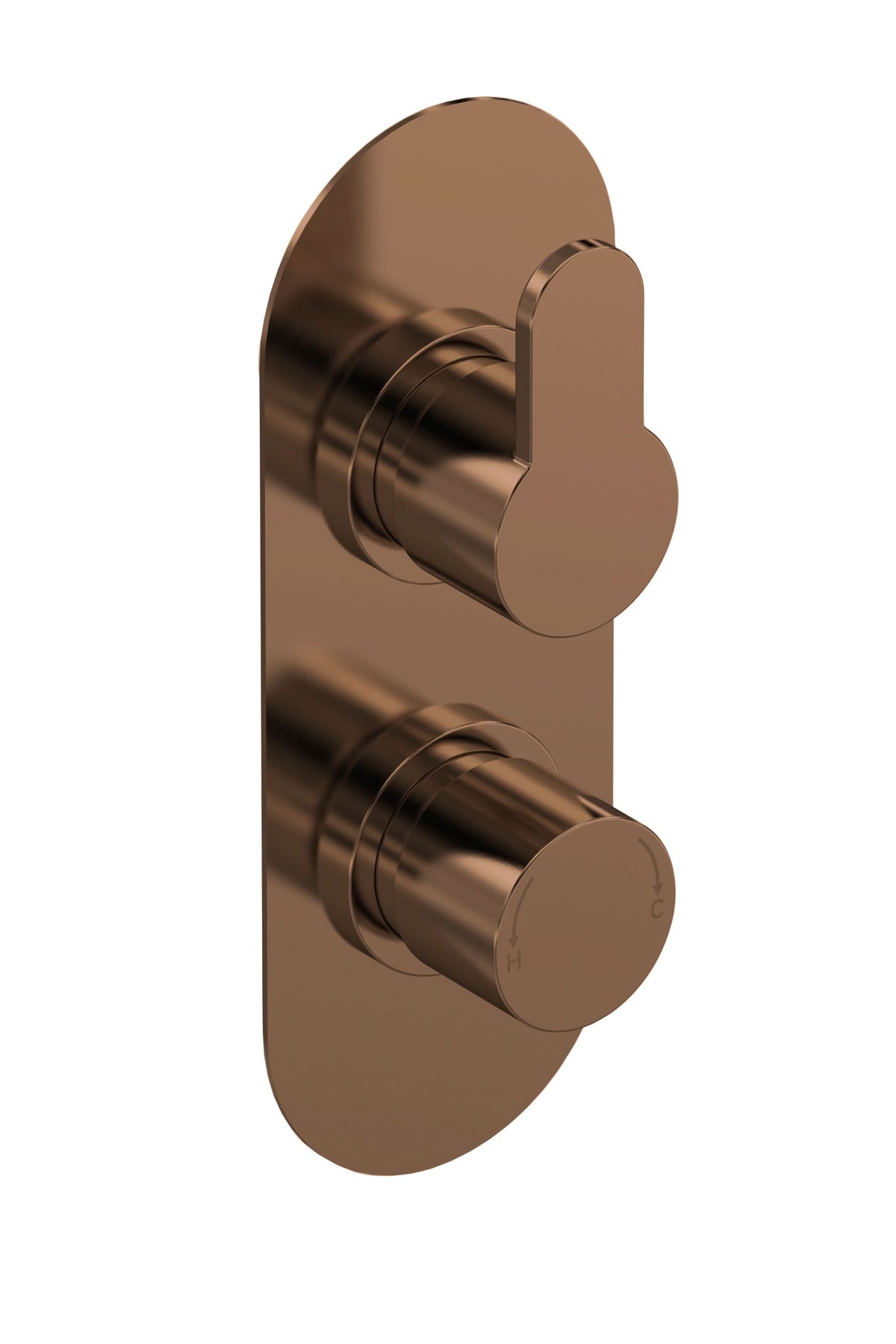Nuie Arvan Twin Thermostatic Valve, Concealed Shower Valve with Precise Temperature Control, Brushed Bronze Finish