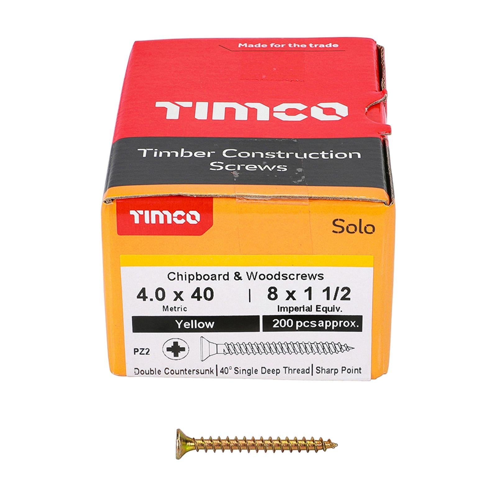 Solo Countersunk Multipurpose Wood Screws