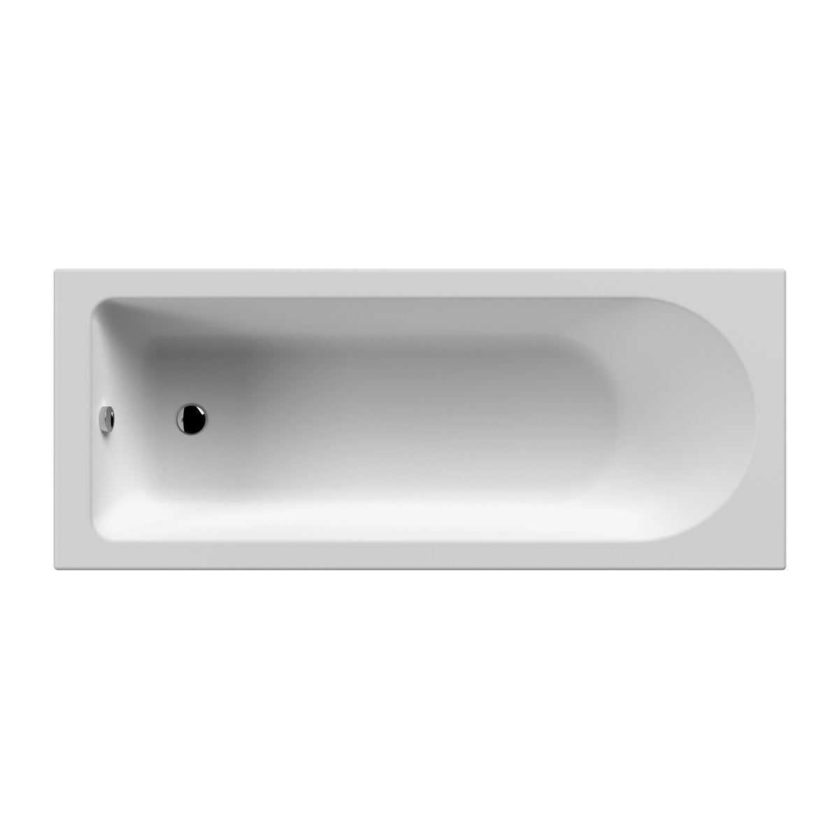 Nuie Barmby Eternalite Round Single Ended Straight Shower Bath, Traditional Freestanding Bath, White, 1800mm x 800mm