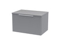 Hudson Reed Fluted Wall Hung 1-Drawer Vanity Unit & Grey Laminate Worktop, Counter Top Vanity Unit in Satin Grey, 600mm
