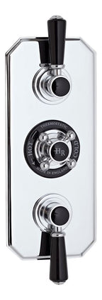 Old London Topaz Triple Concealed Shower Valve, Traditional Style with Modern Thermostatic Control, Sleek Chrome & Black Finish