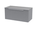 Hudson Reed Fluted Wall Hung 1-Drawer Vanity Unit & Grey Laminate Worktop, Counter Top Vanity Unit in Satin Grey, 800mm