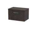 Hudson Reed Juno Wall Hung 1-Drawer Vanity Unit & Metallic Slate Worktop, Stylish Countertop Basin Unit in Metallic Slate, 600mm