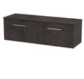 Hudson Reed Juno Wall Hung 2-Drawer Vanity Unit & Metallic Slate Worktop, Countertop Basin Unit in Metallic Slate, 1200mm