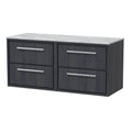 Hudson Reed Lille Countertop Basin Unit, 4-Drawer Marble Top Vanity Unit, Durable Bathroom Furniture, Modern Wall-Hung Luxury Vanity for UK Bathrooms, 1200mm
