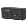 Hudson Reed Lille Countertop Basin Unit, 4 Drawer Modern Vanity Unit with Marble Worktop, Durable Bathroom Furniture, Luxury Wall-Hung Bathroom Furniture, 1200mm