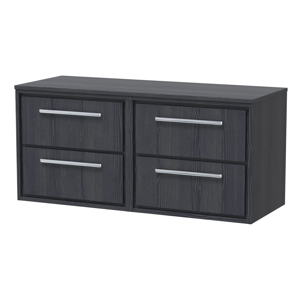 Hudson Reed Lille Countertop Basin Unit, 4 Drawer Modern Vanity Unit with Marble Worktop, Durable Bathroom Furniture, Luxury Wall-Hung Bathroom Furniture, 1200mm