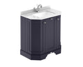 Old London Floor Standing 3 Door Vanity Unit with White Marble Top, Traditional Bathroom Vanity Unit with Basin, Sink Vanity Unit with Storage in Twilight Blue, 750mm