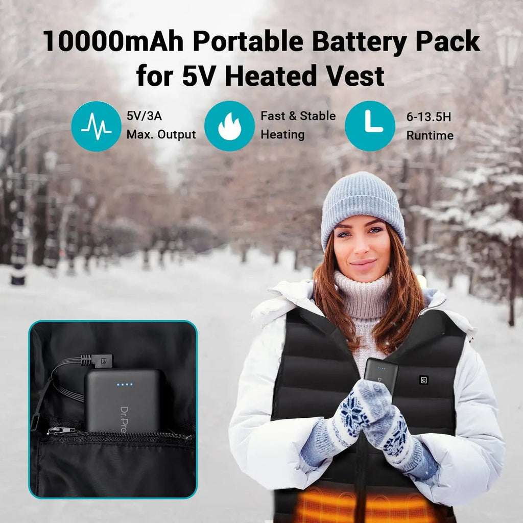Dr. Prepare Portable Charger 10000mAh for Heated Vest/Jacket