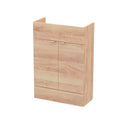 Hudson Reed Fusion Fitted Floor Standing Vanity Unit, 2 Soft Close Door Compact Bathroom Unit in Bleached Oak, 600mm (255Mm Deep)