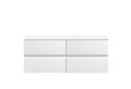 Hudson Reed Urban Wall Hung Countertop Basin Unit, Durable 4 Soft Close Drawer Modern Vanity Unit with Worktop in Satin White, 1200mm
