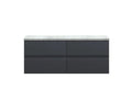Hudson Reed Urban Wall Hung Countertop Basin Unit, 2 Soft Close Drawers Vanity Unit and Bellato Grey Worktop in Soft Black, 1200mm