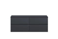 Hudson Reed Urban Wall Hung Countertop Basin Unit, 2 Soft Close Drawers Vanity Unit & Black Worktop in Soft Black, 1200mm
