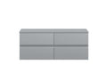 Hudson Reed Urban Wall Hung Countertop Basin Unit, 2 Soft Close Drawers Vanity Unit & Grey Worktop in Satin Grey, 1200mm