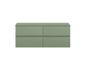 Hudson Reed Urban Wall Hung Countertop Basin Unit, 2 Soft Close Drawers Vanity Unit & Green Worktop in Satin Green, 1200mm