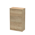 Nuie Juno Floor Standing WC Unit, Durable Compact Modern Bathroom Furniture in Autumn Oak Textured Woodgrain, 500mm
