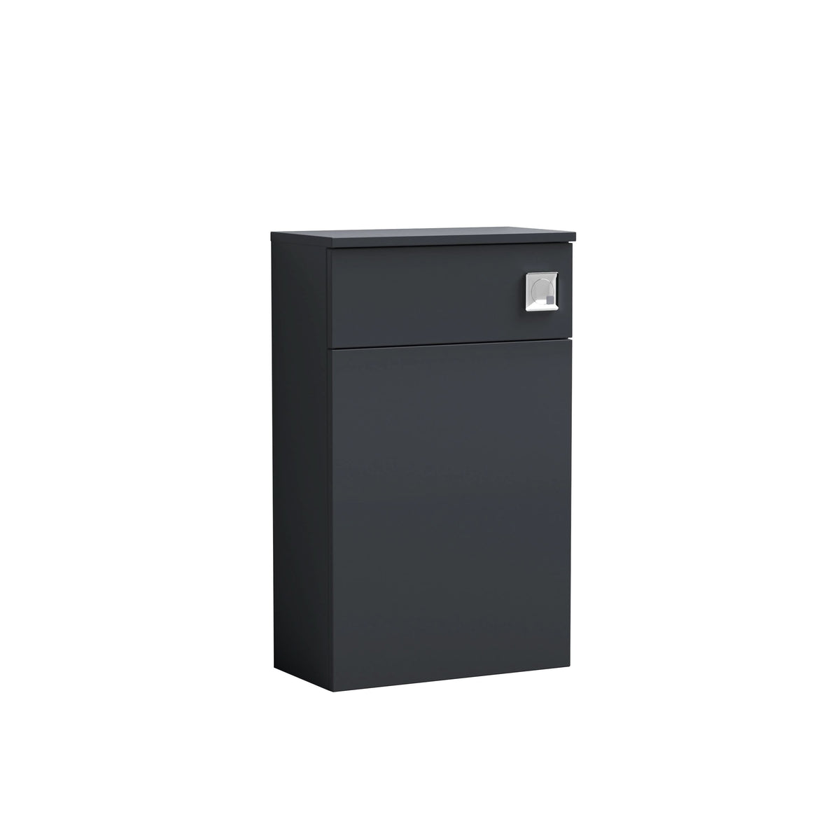 Nuie Arno Floor Standing Back To Wall WC Unit, Durable Compact Bathroom WC Unit in Painted Matt Finish in Soft Black, 500mm (235 Deep)