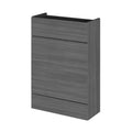 Hudson Reed Fusion Fitted Floor Standing WC Unit, Compact Back to Wall Bathroom WC Unit for Small Bathrooms in Anthracite Woodgrain, 600mm