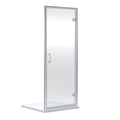 Nuie Rene Hinged Shower Door, Durable Aluminium Semi-Frameless Glass Shower Screen, Fixed Enclosure in Chrome, 1900 x 800mm
