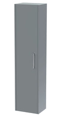 Hudson Reed Juno Wall Mounted Single Door Tall Unit, Modern Bathroom Storage Cabinet with D-Shape Handle in Coastal Grey, 350mm