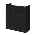 Hudson Reed Fusion Fitted Floor Standing Vanity Unit, 1 Soft Close Door Compact Bathroom Unit in Charcoal Black, 800mm (355Mm Deep)