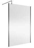 Nuie Wetroom Screen Outer Frame, Durable Frameless Fixed Bathroom Glass Shower Screen in Brushed Pewter Finish, 1400mm