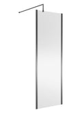 Nuie Wetroom Screen Outer Frame, Durable Frameless Fixed Bathroom Glass Shower Screen in Brushed Pewter Finish, 700mm
