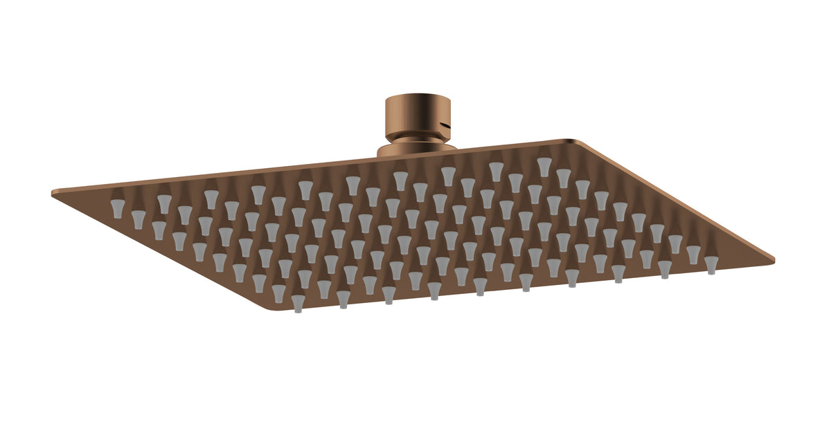 Hudson Reed Round Fixed Shower Head 200mm Diameter, Stainless Steel Rainfall Shower Head for Modern Bathrooms, Brushed Bronze