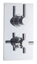 Hudson Reed Tec Pura Twin Thermostatic Shower Valve, Reliable Traditional Thermostatic Shower with Accurate Flow Control, Chrome