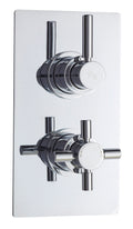 Hudson Reed Tec Pura Twin Thermostatic Shower Valve with Diverter, Thermostatic Shower with Accurate Flow Control, Chrome