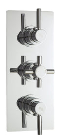 Hudson Reed Tec Pura Tripple Thermostatic Shower Valve with Diverter, Thermostatic Shower with Accurate Flow Control, Chrome