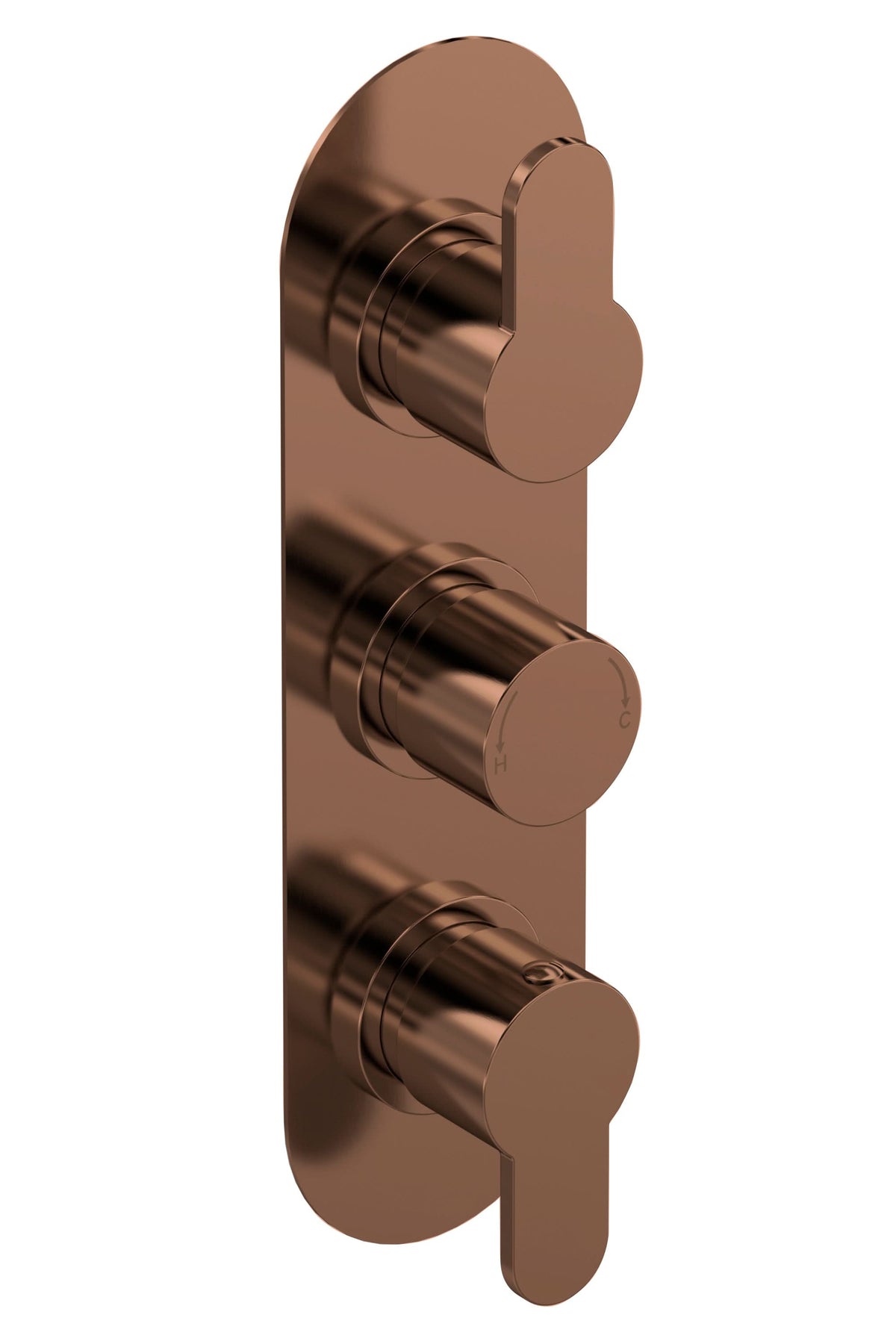Nuie Arvan Triple Thermostatic Valve, Concealed Shower Valve with Precise Temperature Control, Brushed Bronze Finish