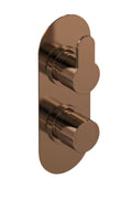 Nuie Arvan Twin Thermostatic Valve with Diverter, Concealed Shower Valve with Precise Control, Brushed Bronze Finish