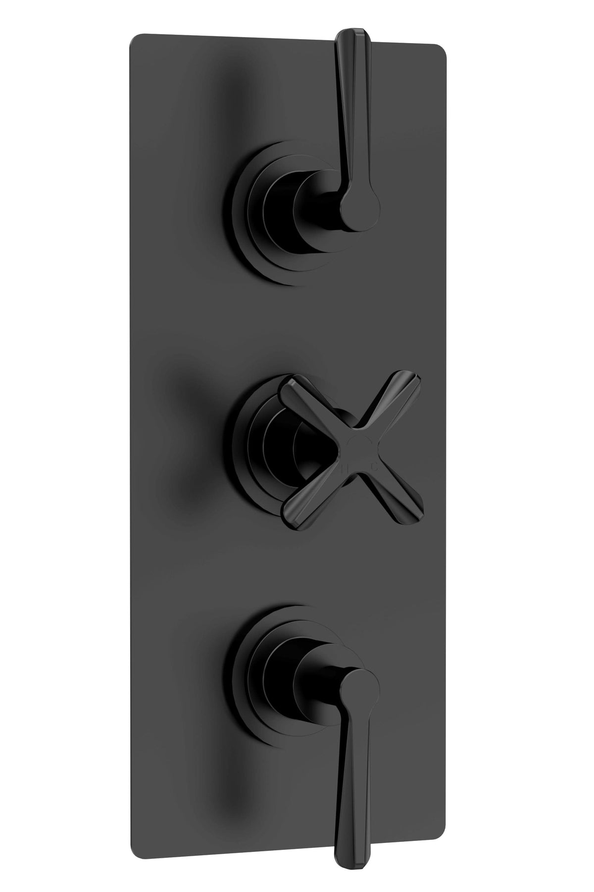 Nuie Aztec Triple Thermostatic Concealed Shower Valve with 2 Outlet, Premium Shower Accessories for Bathrooms, Matt Black