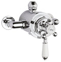 Old London Exposed Dual Shower Valve with Topaz Leverand Crosshead Handle, Thermostatic Bath Shower Mixer in Chrome Finish