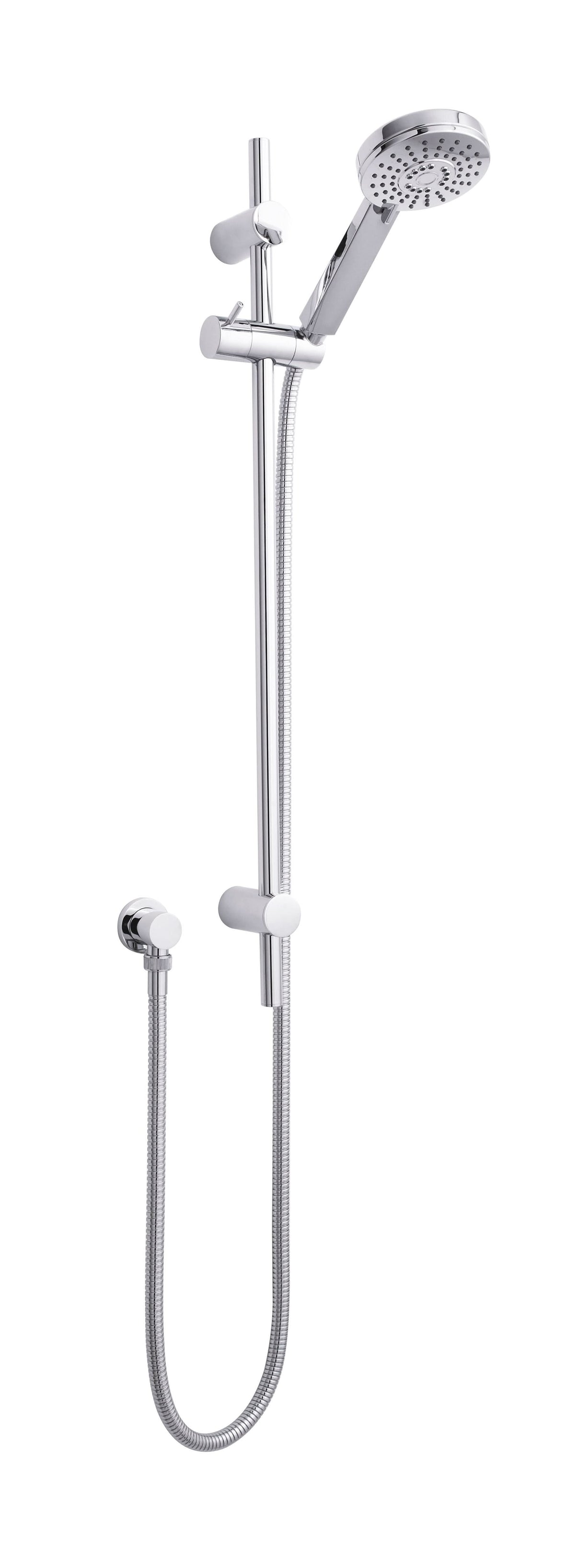 Hudson Reed Water Saving Slide Rail Kit, Multi-Function Handset & Shower Riser Rail Slider with Air Induction Technology, Chrome