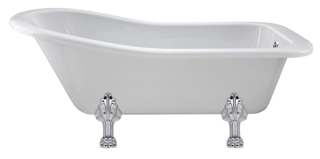 Old London Brockley Freestanding Bath Tub with Pride Leg Set, Durable Double Ended Traditional Bathroom Style in White, 1500mm