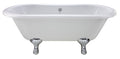 Old London Kingsbury Freestanding Bath Tub with Corbel Leg Set, Durable Double Ended Traditional Bathroom Style in White, 1500mm