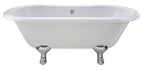 Old London Kingsbury Freestanding Bath Tub with Corbel Leg Set, Durable Double Ended Traditional Bathroom Style in White, 1500mm