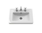 Old London Bexley Floor Standing 1 Drawer Vanity & 3 Tap Hole Fireclay Basin, Stylish Vanity Unit with Basin, Cool Grey, 500mm