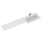 Hudson Reed Fusion Floor Standing 5 Door Vanity Basin & WC Right Hand Combination, Vanity Unit with Basin, Gloss White, 1500mm