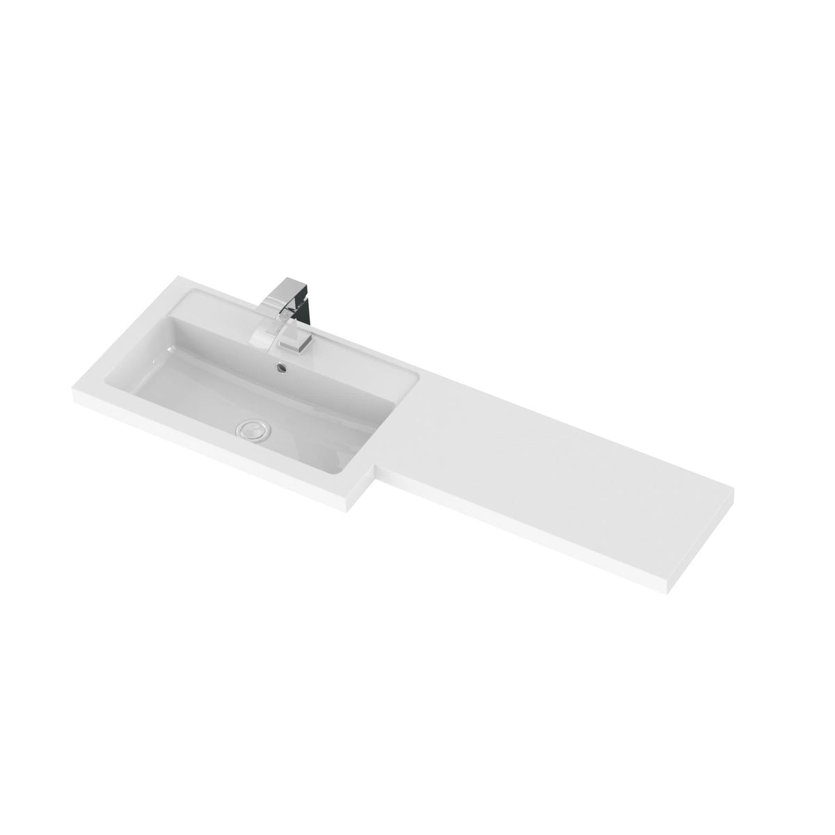 Hudson Reed Fusion Floor Standing 2 Door Vanity Basin & WC Left Hand Combination, Bathroom Storage Unit, Gloss Grey, 1200mm