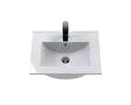 Hudson Reed Fluted Wall Hung 1-Drawer Vanity and Minimalist Basin, Contemporary Sink Vanity Unit, Satin White, 500mm