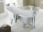 Old London Brockley Freestanding Bath Tub with Corbel Leg Set, Durable Double Ended Traditional Bathroom Style in White, 1500mm